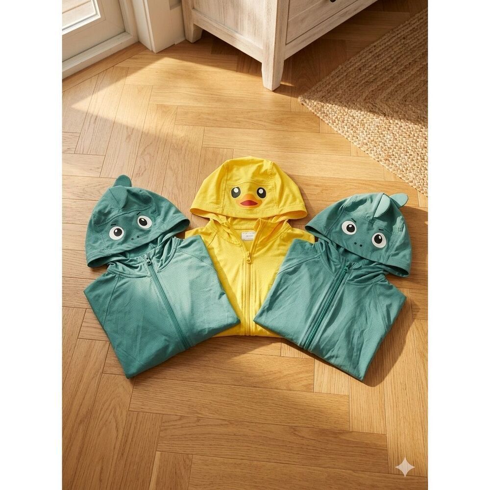 Hazel + Harper Kids Swim Coverup Bundle - Set of 3 (2 Monster, 1 Duck) One Size